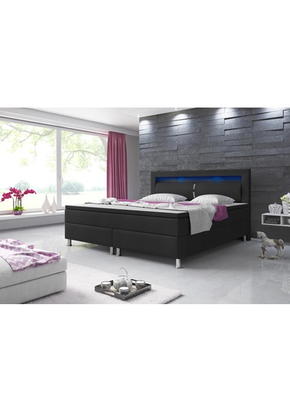 Milano Suni deri 3 Lü Set (Yatak+Baza+Başlık) 180X200