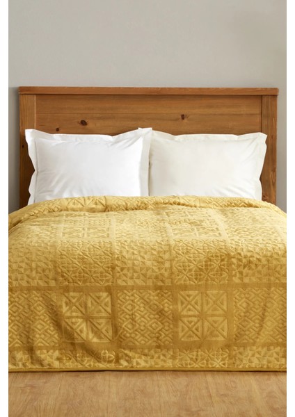 Home Blair Çift Kişilik Embos Battaniye Hardal