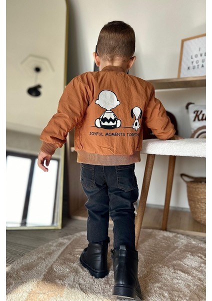 Karakter Baskılı Ceketli Erkek Çocuk 3 lü takım - Taba fiyatları