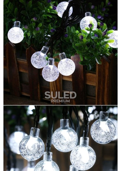Dekoratif Top LED Işık Kristal Efektli Iç Mekan & Bahçe Aydınlatması 220V Fişli 45 Top LED