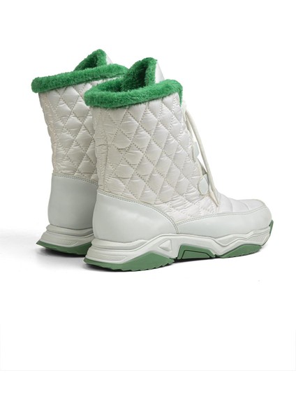 Benetton® | BN-30394 - 3256 Beyaz Yeşil - Kadın Bot