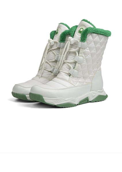 Benetton® | BN-30394 - 3256 Beyaz Yeşil - Kadın Bot