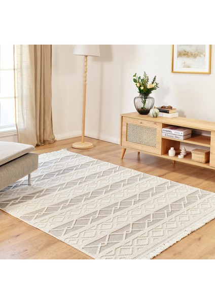 7/24 İskandinav Larus Grey 50x80 cm Salon Mutfak Halısı Yolluk Kilim