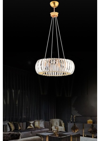 40 cm Kristal Taşlı Modern Altın Renkli Avize, 4 ampüllü, şık ve parlak tasarım fiyatları