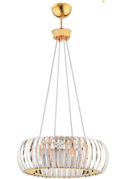 40 cm Kristal Taşlı Modern Altın Renkli Avize, 4 ampüllü, şık ve parlak tasarım modelleri