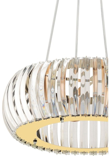 40 cm Kristal Taşlı Modern Altın Renkli Avize, 4 ampüllü, şık ve parlak tasarım fırsatları