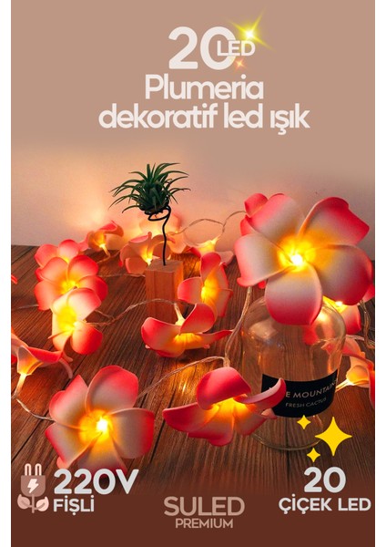 Plumeria Çiçeği Dekoratif LED Işık Ambiyans Ortam Aydınlatması ve Süsleme Ledleri