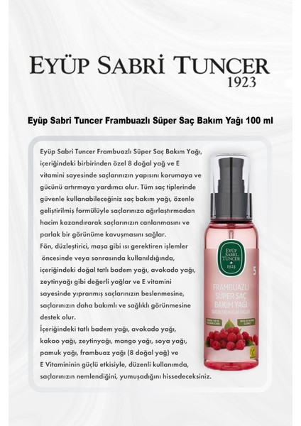 Frambuazlı Süper Saç Bakım Yağı 100 Ml 5 Al 4 Öde Ve Rosie Pamuk