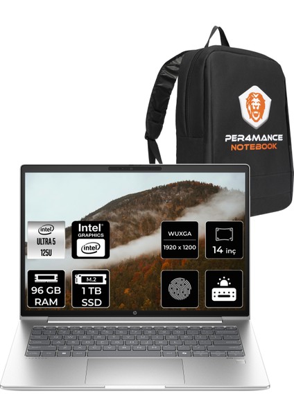 Probook 440 G11 Intel Core Ultra 5 125U 96GB 1tb SSD 14'' Fhd+ Fdos Taşınabilir Bilgisayar & Per4 Çanta A22YQEAPN338