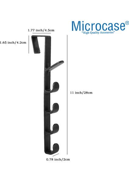 Taşınabilir Kapı Arkası Dikey 5 Kancalı Takı Eşya Çanta Şapka Kıyafet ASKISI-AL4833 2 Adet