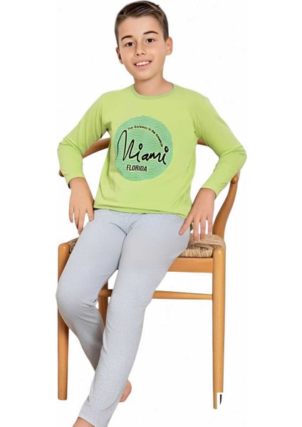 Erkek Çocuk Pamuklu Uzun Kollu Desenli Pijama Takımı fiyatları