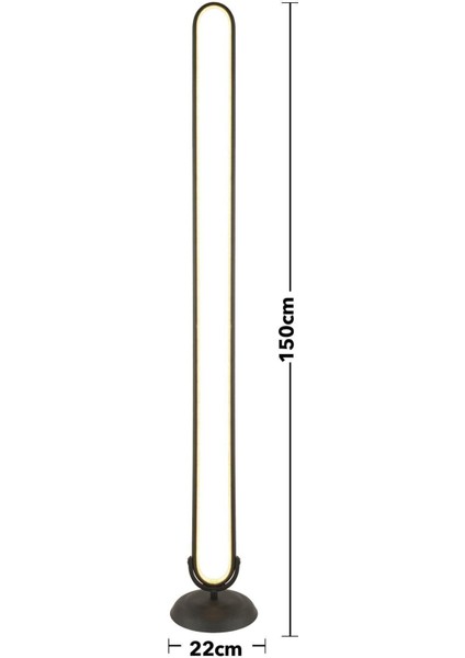 Zümra Siyah 70 Watt Modern Tasarım Ledli Metal Lambader