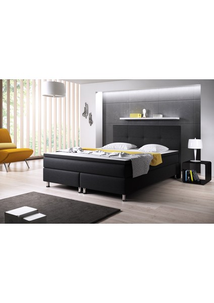 Dallas 3 Lü Set (Yatak+Baza+Başlık) Çift Kişilik