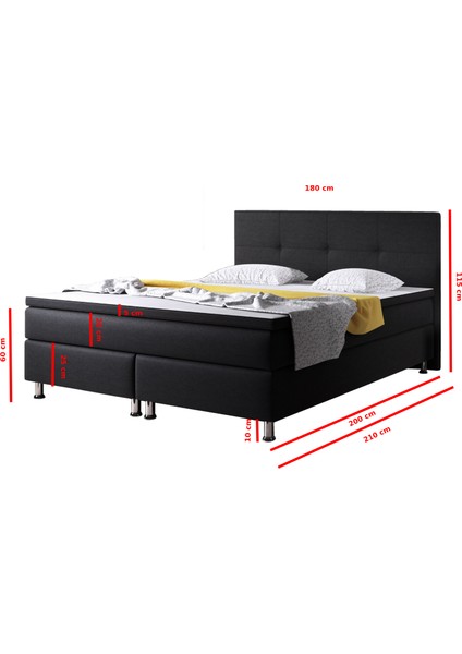 Dallas 3 Lü Set (Yatak+Baza+Başlık) Çift Kişilik