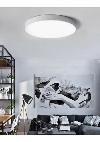 Modern Led Spot Avize, Tavan Aydınlatma, Beyaz Işık, 30x30, Plastik, 1 Başlık