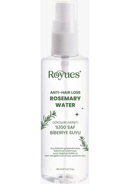 Biberiye Suyu -Dökülme Karşıtı -Saç Uzatma Etkili Saç Toniği -%100 DOĞAL-150 ml -Pure Rosemary Water