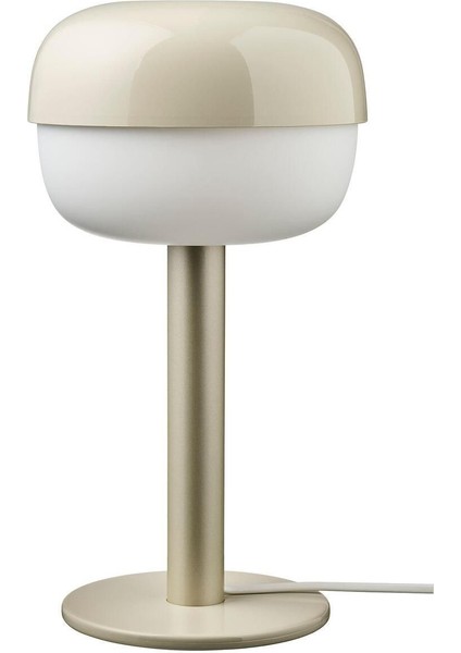36 cm şık oda lambası, beyaz-bej renk, modern tasarım, plastik materyal