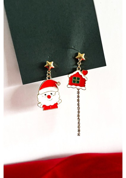 Yılbaşı Figürleri Noel Baba ve Kurabiye Ev Sallantılı Küpe fırsatları