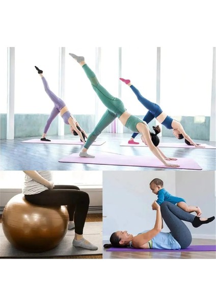 Kaydırmaz Tabanlı Yoga & Pilates ve Spor Çorabı 3 Çift Siyah