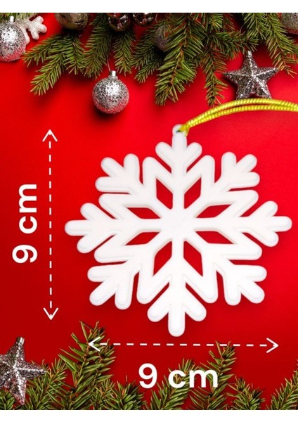 Yılbaşı Çam Ağacı Süsleri Kar Tanesi 4 Adet 9 x 9 cm