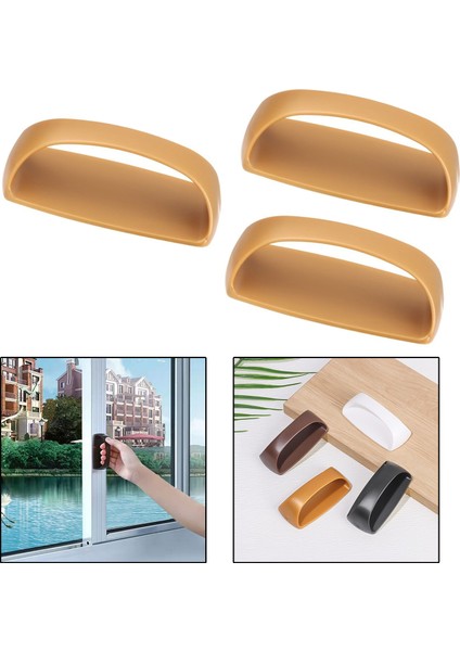 Plastik Yapışkanlı Sürgülü Pencere Çekmece Kapı Kolu Tutacağı-AL4834 3 Adet