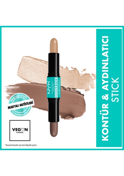 Nyx Professional Makeup Wonder Stick Çift Taraflı Krem Kontür & Aydınlatıcı Stick - Fair