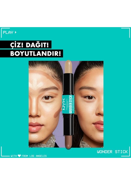 Nyx Professional Makeup Wonder Stick Çift Taraflı Krem Kontür & Aydınlatıcı Stick - Fair