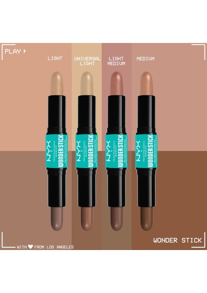 Nyx Professional Makeup Wonder Stick Çift Taraflı Krem Kontür & Aydınlatıcı Stick - Fair