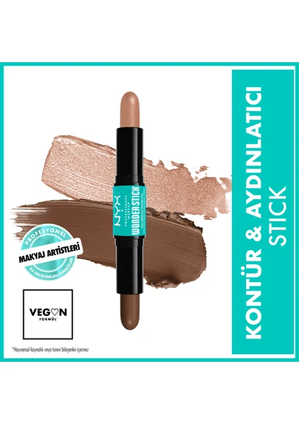 Nyx Professional Makeup Wonder Stick Çift Taraflı Krem Kontür & Aydınlatıcı Stick - Medium