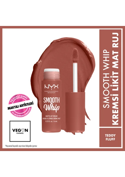 Nyx Professional Makeup Smooth Whip Kremsi Likit Mat Ruj - Teddy Fluff