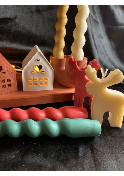 Yılbaşı ve Iskandinav Temalı Hediye Seti (Geyik,şamdan,mum,ev,tabak) fırsatları