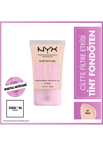 NYX Professional Makeup Blur Tint Ciltte Filtre Etkili Fondöten - 01 Pale