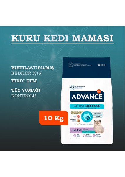 Hairball Hindili Kısırlaştırılmış Kedi Maması 10 Kg