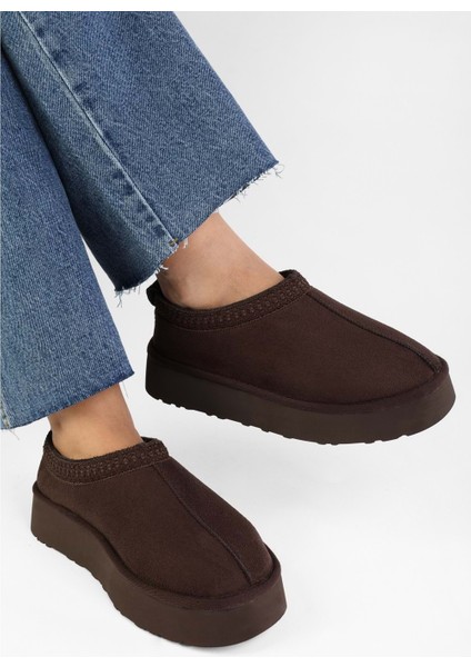 Kadın Uggps Kahve Içi Tüylü Kısa Süet Düz Terlik fiyatları