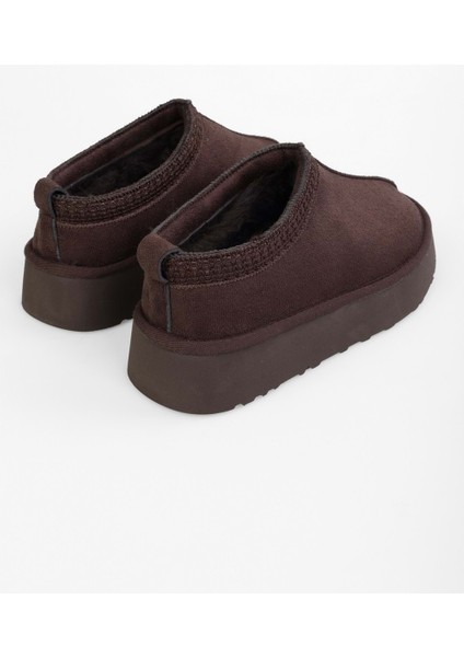 Kadın Uggps Kahve Içi Tüylü Kısa Süet Düz Terlik indirimleri