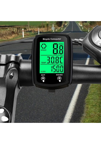 Profesyonel Bisiklet Hız Göstergesi Dijital LED Ekran Kilometre Sayacı Saat Su Geçirmez