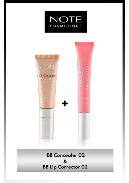 Bb Concealer 02 Spf 15 Göz Altı Kapatıcısı & Bb Lip Corrector Dudak Parlatıcısı 02 Pembe Makyaj Seti