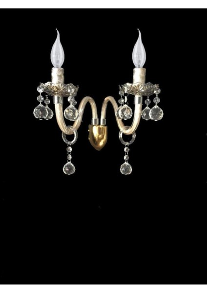 2'li şık ve kullanışlı cam aplik, haki renk seçeneği, dekoratif ve estetik tasarım