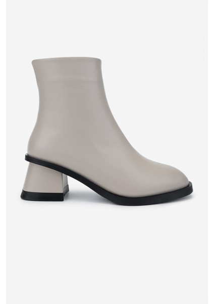 Kadın Deri Bej Rugan Topuklu Bot 33 6551 Bn Bot SK24-25 Kemık Dr