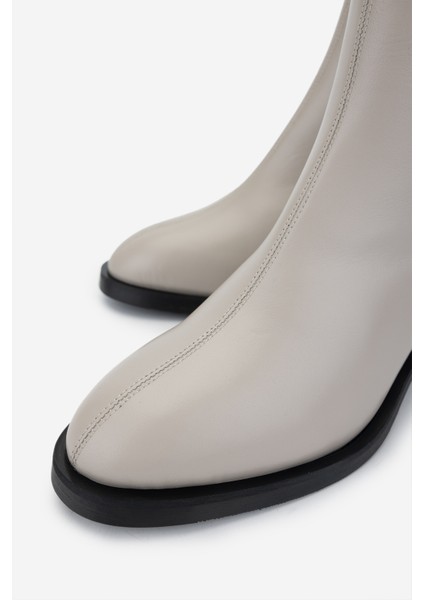 Kadın Deri Bej Rugan Topuklu Bot 33 6551 Bn Bot SK24-25 Kemık Dr modelleri