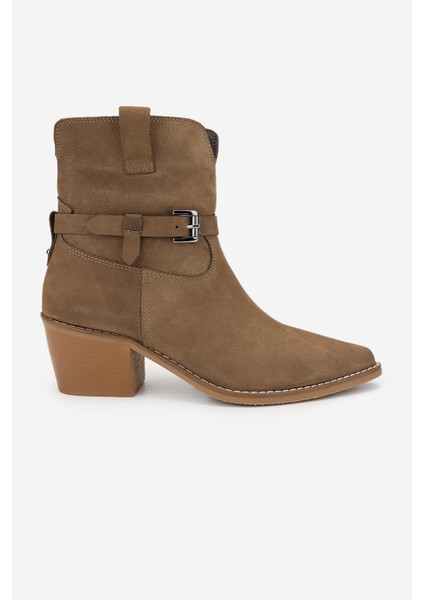 Kadın Taba Topuklu Bot 1075 055172-35 Bn Bot SK24-25 Taba Nbk