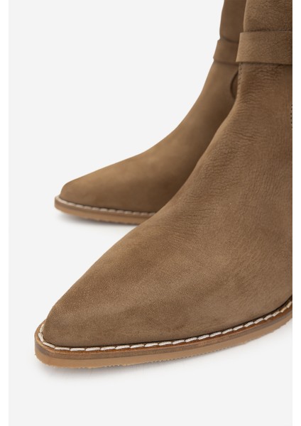 Kadın Taba Topuklu Bot 1075 055172-35 Bn Bot SK24-25 Taba Nbk modelleri