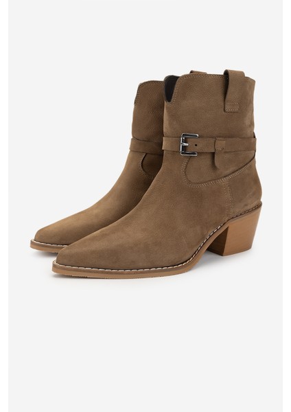 Kadın Taba Topuklu Bot 1075 055172-35 Bn Bot SK24-25 Taba Nbk indirimleri