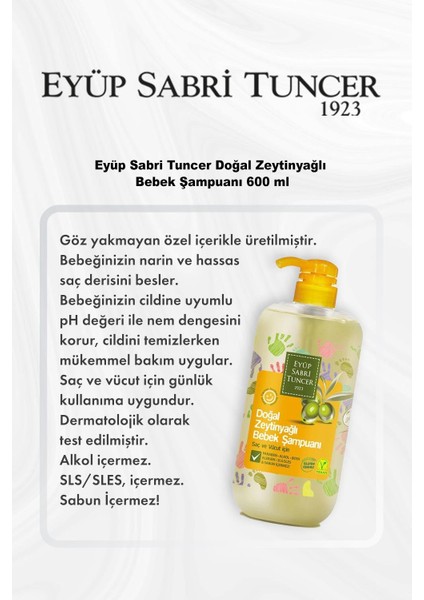 Doğal Zeytinyağlı Bebek Şampuanı 600 ml 5 Al 4 Öde ve Rosie Pamuk