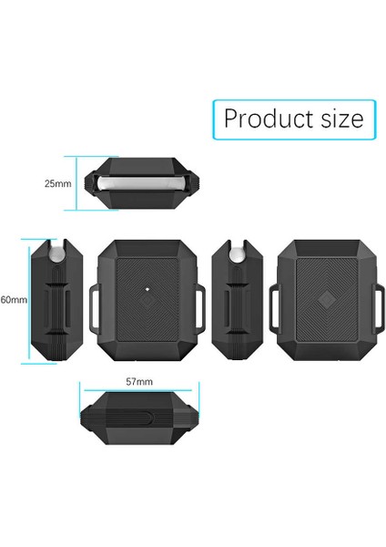 Apple Airpods Kare Çizgi Tasarımlı Airbag-09 Silikon Kılıf