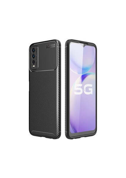 Vivo Y20 Kılıf Karbon Desenli Şık Tamia Premium Silikon Kapak