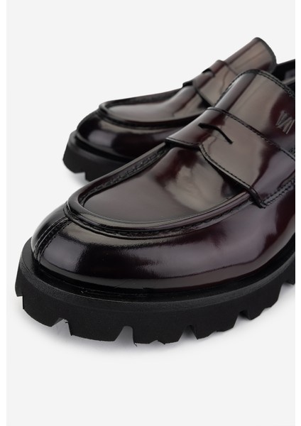 Erkek Deri Bordo Loafer Ayakkabı 381 20228 Erk Ayk SK24-25 Bordo Acma