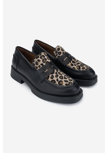 Kadın Deri Makosen Ayakkabı 957 42003 Bn Ayk SK24-25 Syh Dr/leopar Tay fiyatları