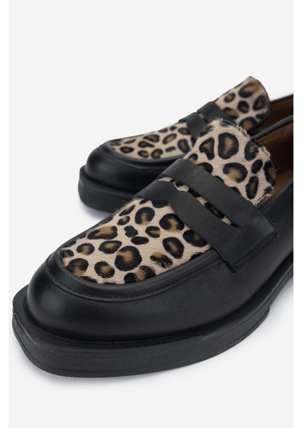 Kadın Deri Makosen Ayakkabı 957 42003 Bn Ayk SK24-25 Syh Dr/leopar Tay modelleri