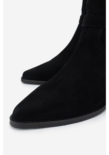 Kadın Siyah Nubuk Topuklu Bot 1075 055172-35 Bn Bot SK24-25 Sıyah Nbk modelleri